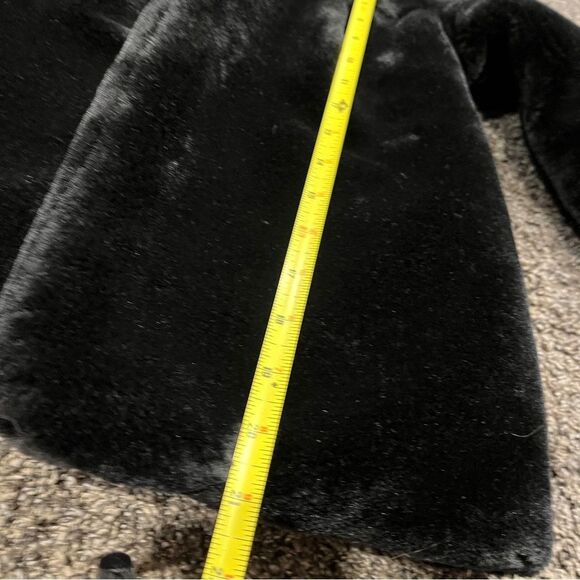 Kids Black Faux Fur button up Coat - Picture 9 of 11